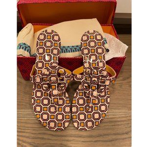 NEW Tory Burch Miller Sandal in Printed Pink Octagon Womens 8